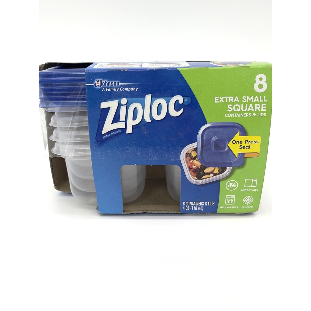 Ziploc Extra Small Square Discontinued Containers And Lids set of 8 Organization